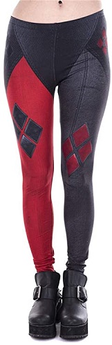 Harley Quinn Tights Red and Black in Plus Size and Adult size