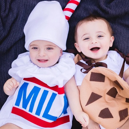 Cute Baby Halloween Costume Milk and Cookies