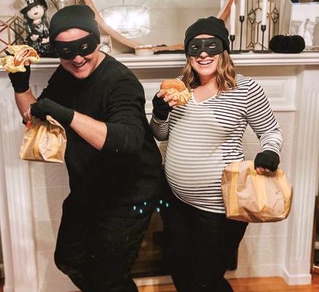 DIY Pregnant Halloween Costume Hamburgler