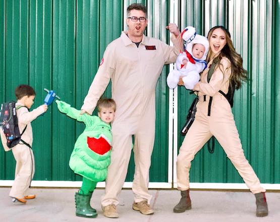 Family of 5 Halloween Costumes Ghostbusters
