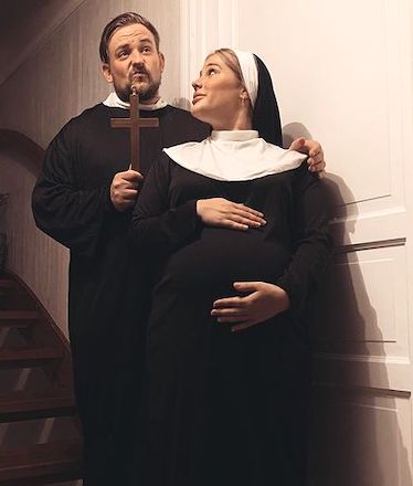 Funny Pregnant Halloween Costume Pregnant Nun