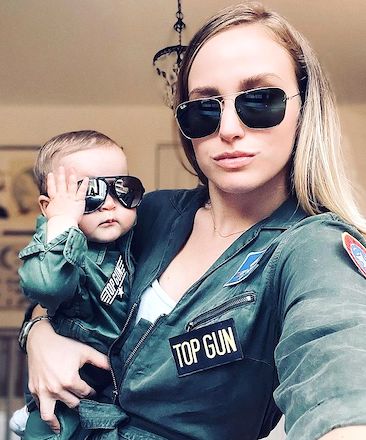 Mom and Baby Halloween Costumes Top Gun