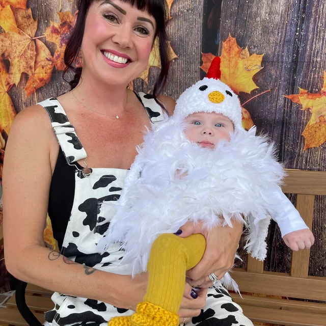 Mom and Baby Halloween Costumes Cow and Chicken