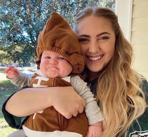 Mom and Baby Halloween Costumes Football Player and Football