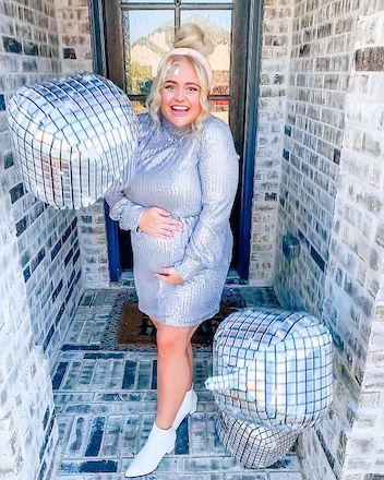 Pregnant Halloween Costume DIY Disco Ball