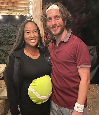 Pregnant Halloween Costume Tennis Ball and Tennis Player