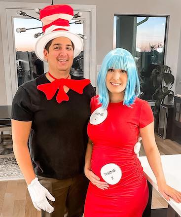 Pregnant Halloween Costume Thing 1 Thing 2