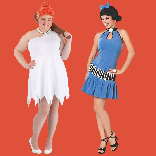 2 Women Halloween Costumes Betty and Wilma Flinestone