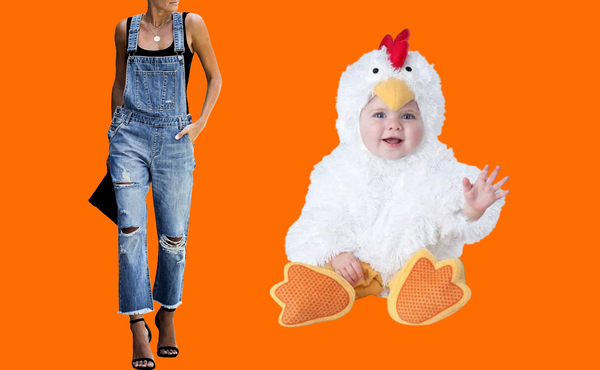Mom and Daughter Halloween Costume Farmer and Chicken
