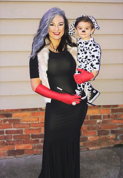 Mother and Son Halloween Costumes Cruella