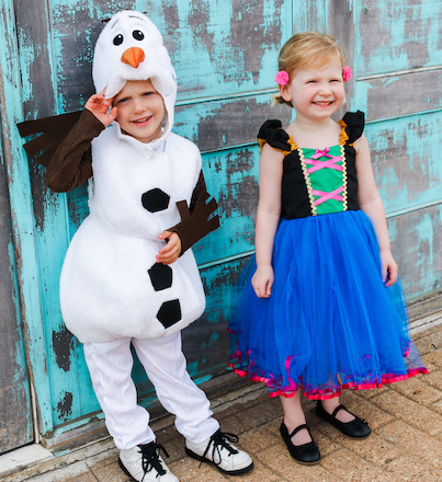 Sibling Halloween Costumes Princess Anna and Olaf