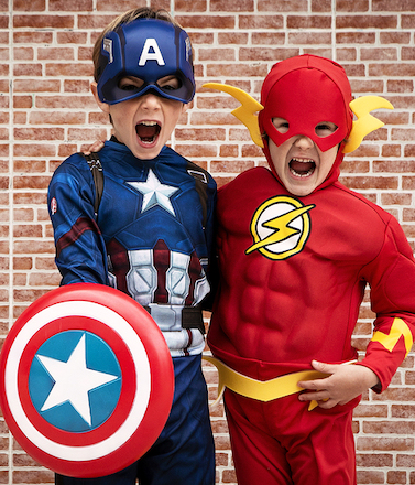 Sibling Halloween Costumes from Marvel Captain America and Flash
