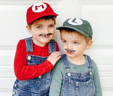 Sibling Halloween Costumes 2 Toddler Boys Mario and Luigi