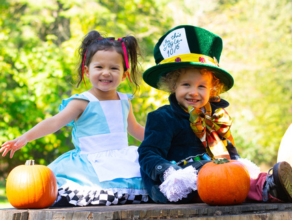 Sibling Halloween Costumes Alice and The Mad Hatter