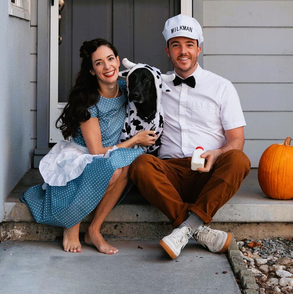 DIY Couples Halloween Costume Milkman and Housewife