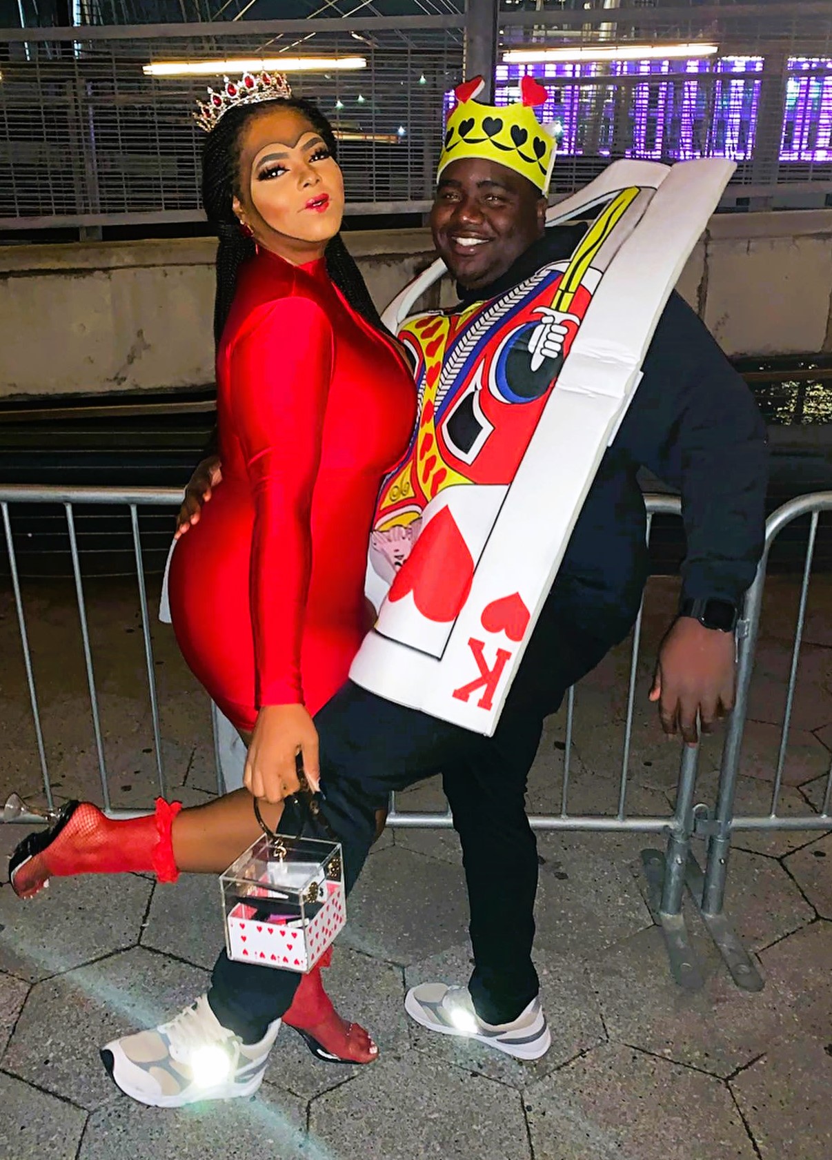 Black Couple Costumes Queen of Hearts and King of Hearts