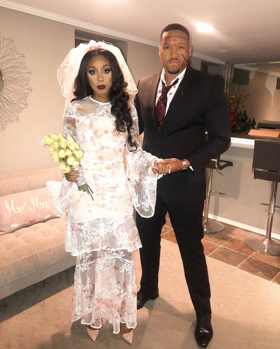 Black Couples Costumes Bride and Groom