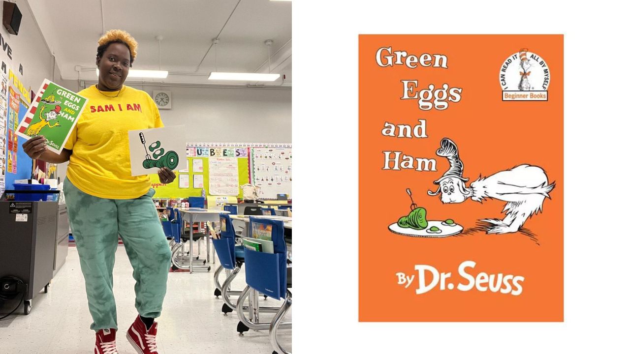 Last Minute Book Character Costume for Teachers Green Eggs and Ham