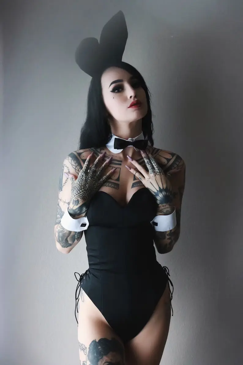 Playboy Bunny costume with black corset