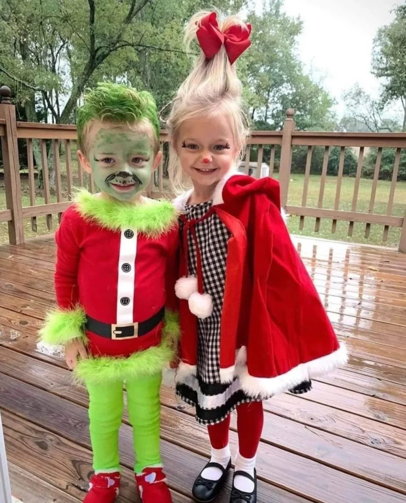 cute toddler sibling  Halloween costumes + The Grinch costumes for kids