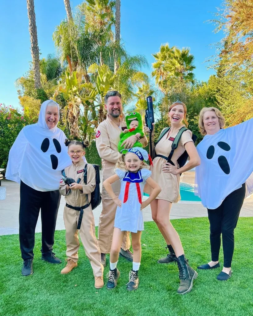 family of 7 Halloween costumes with grandparents