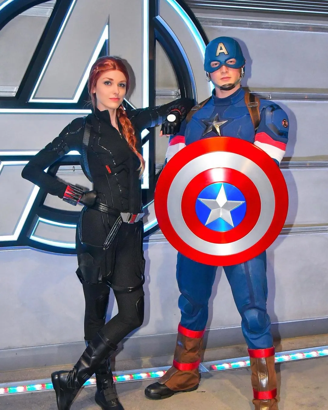 superhero couples costumes + Black Widow and Captain America couples costumes