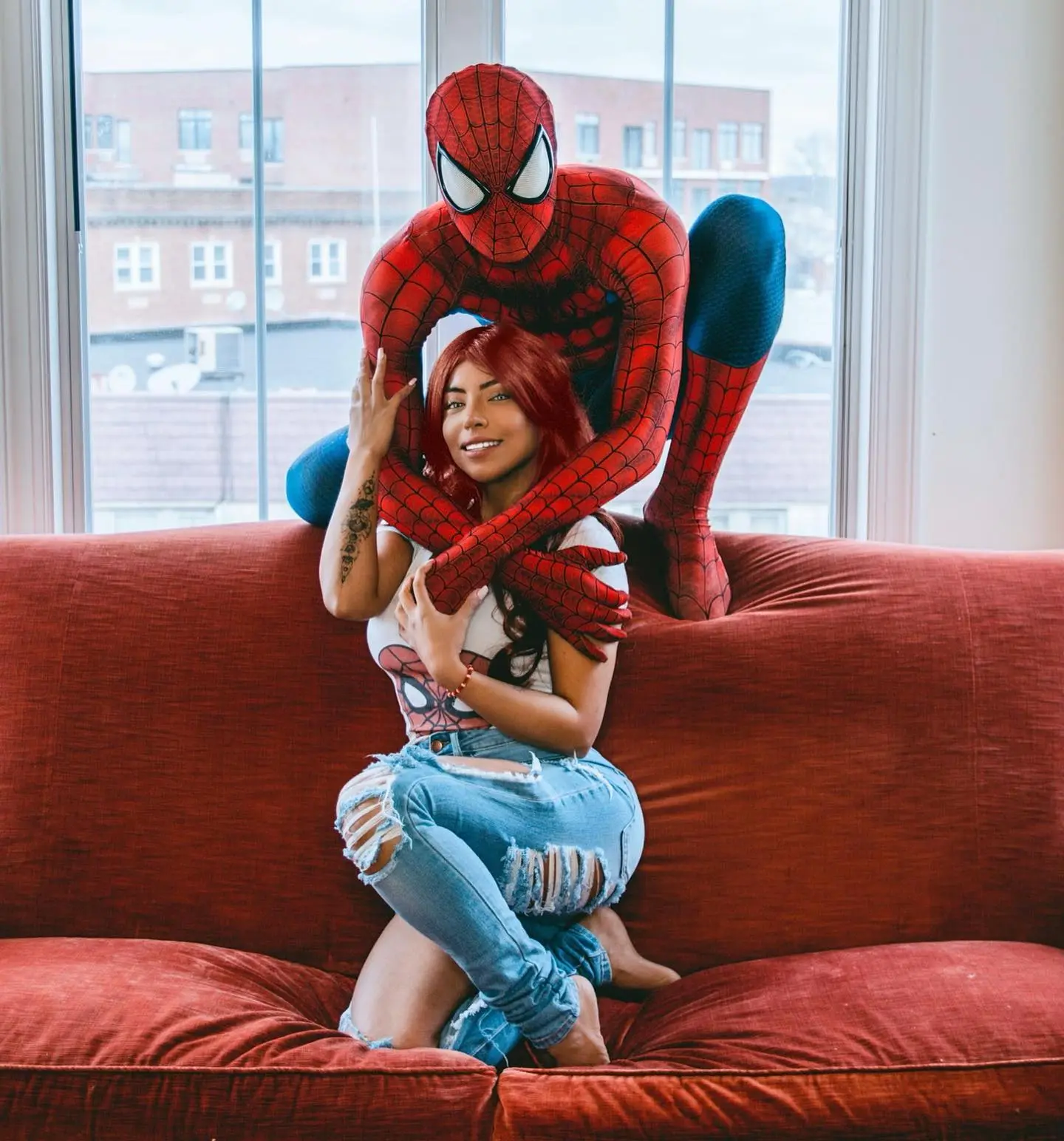 superhero couples costumes + Spider Man and Mary Jane costumes