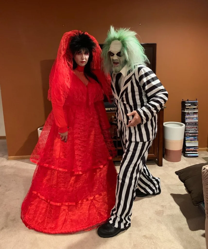 Lydia and Beetlejuice Halloween costumes